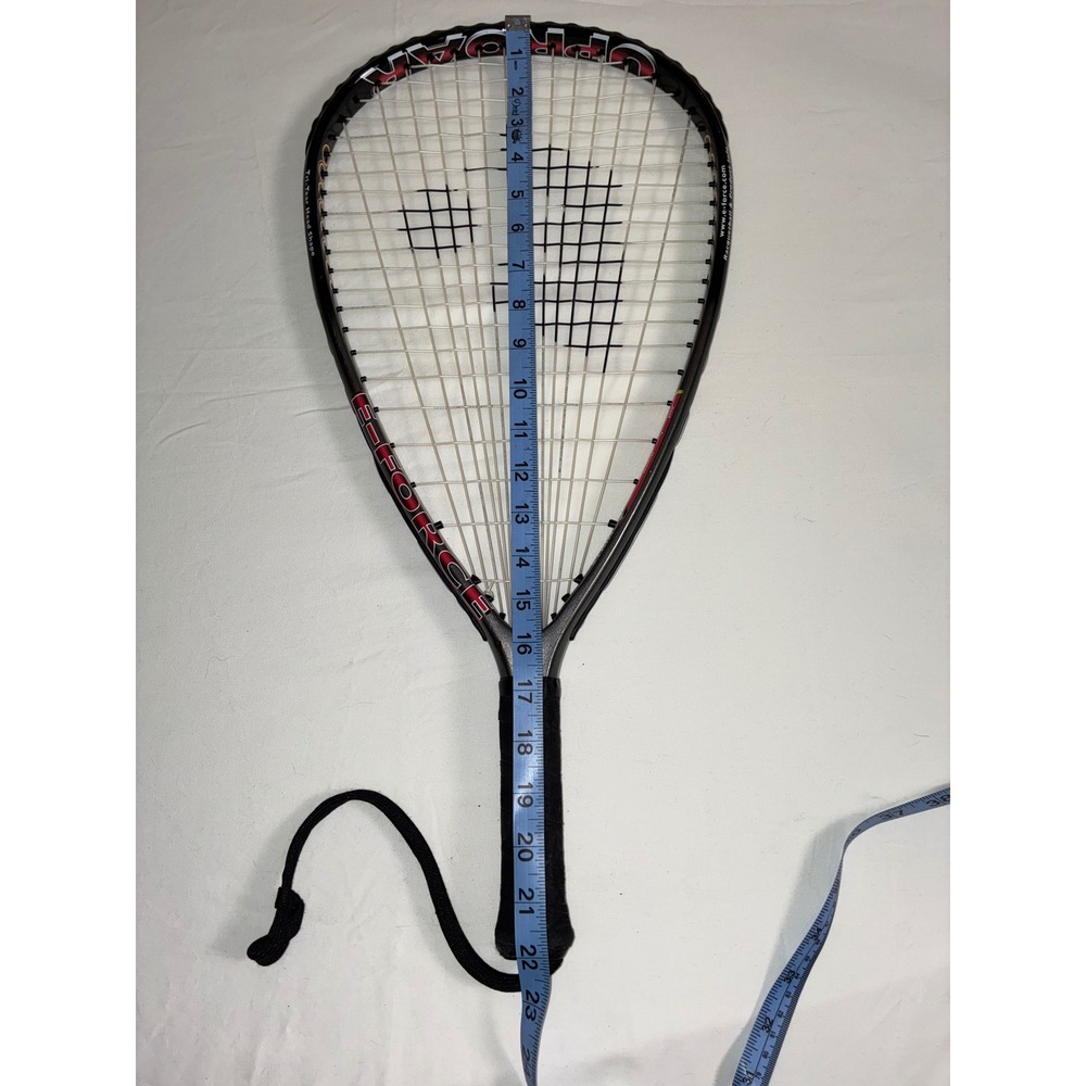 E-Force Uproar Racquetball Racquet 22 In LongString Tri-Tear Graphite Black Red - Picture 7 of 9